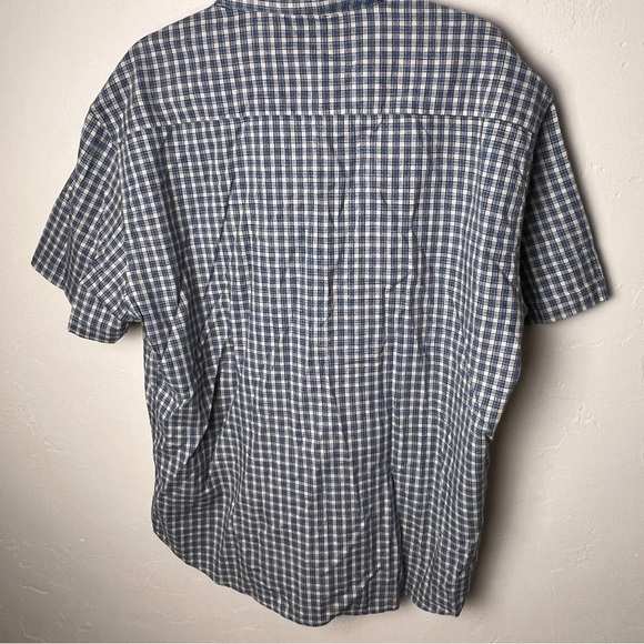 Stitch Note plaid casual button down shirt short sleeves 2XL blue - Picture 6 of 6